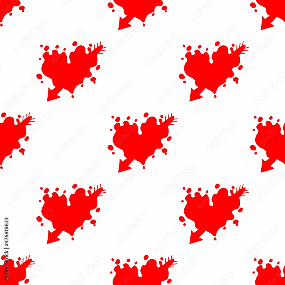 Seamless pattern. Red hearts on a white background. Endless pattern for Valentine's day, birthday, wedding, party, holiday. Seamless pattern. Red hearts on a white background. Endless pattern for Valentine's day, birthday, wedding, party, holiday.