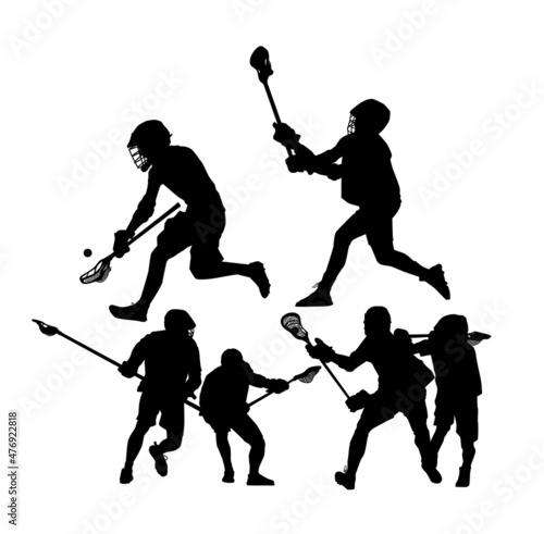 lacrosse players vector