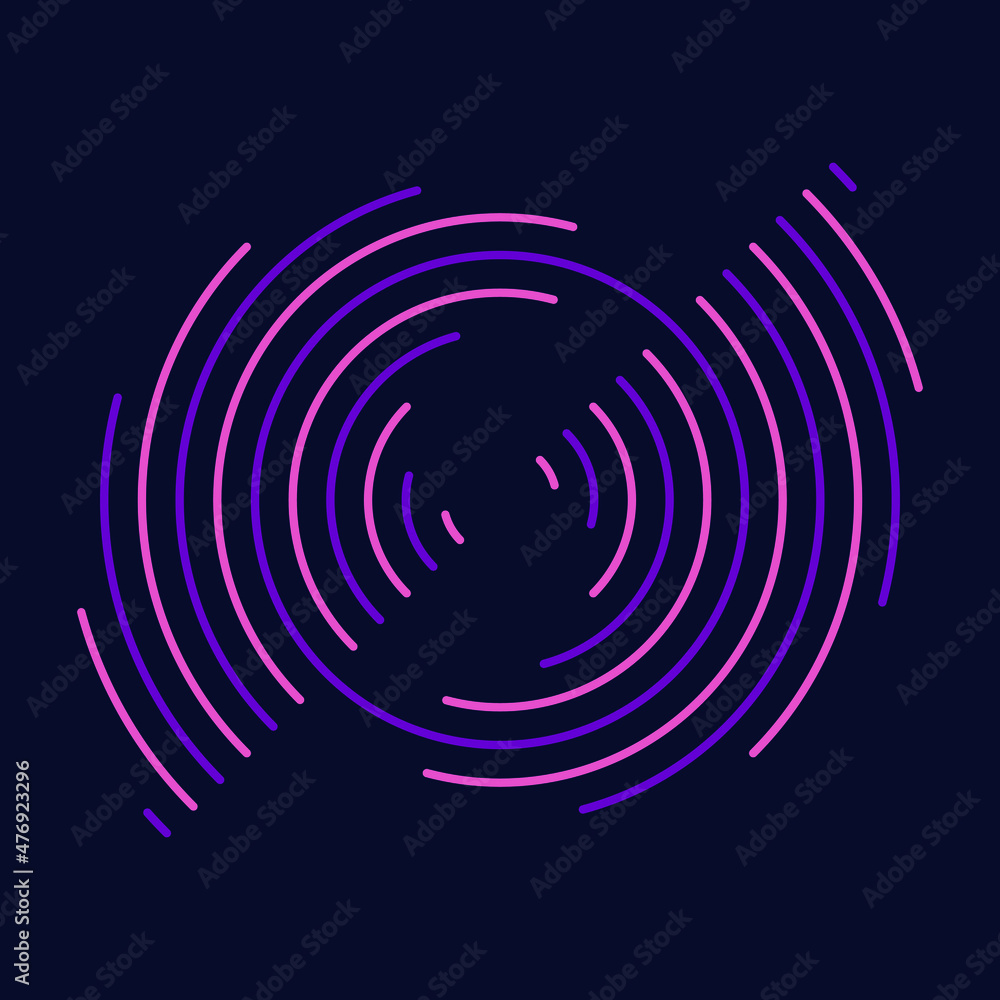 Violet and pink concentric stripes in round form. Dark blue backdrop. Geometric art. Design element for border frame, round logo, tattoo, sign, symbol, web pages, prints, template, pattern, background Violet and pink concentric stripes in round form. Dark blue backdrop. Geometric art. Design element for border frame, round logo, tattoo, sign, symbol, web pages, prints, template, pattern, background