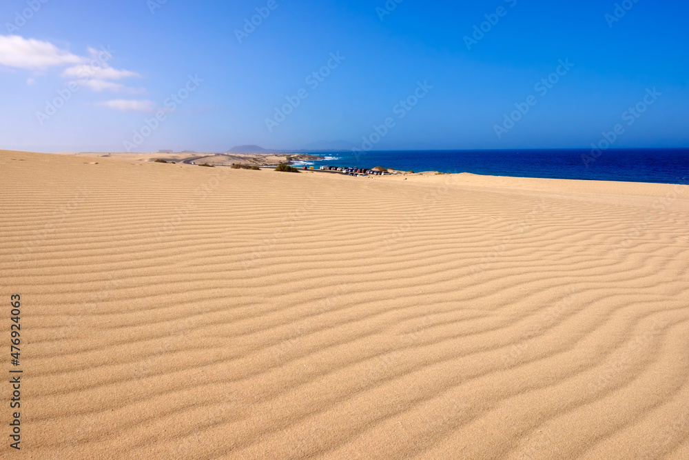 View of the dune Corralejo on the Canary island of Fuerteventura.