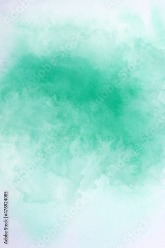 Abstract white green watercolor background. Watercolor background for invitations, cards, posters. Texture, abstract background, color splashing