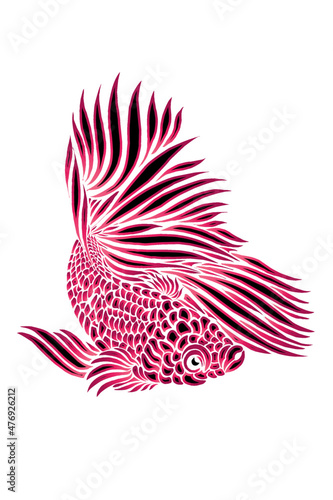 beautiful design vector beauty of colorful betta fish with beautiful fins for wallpaper or clothing