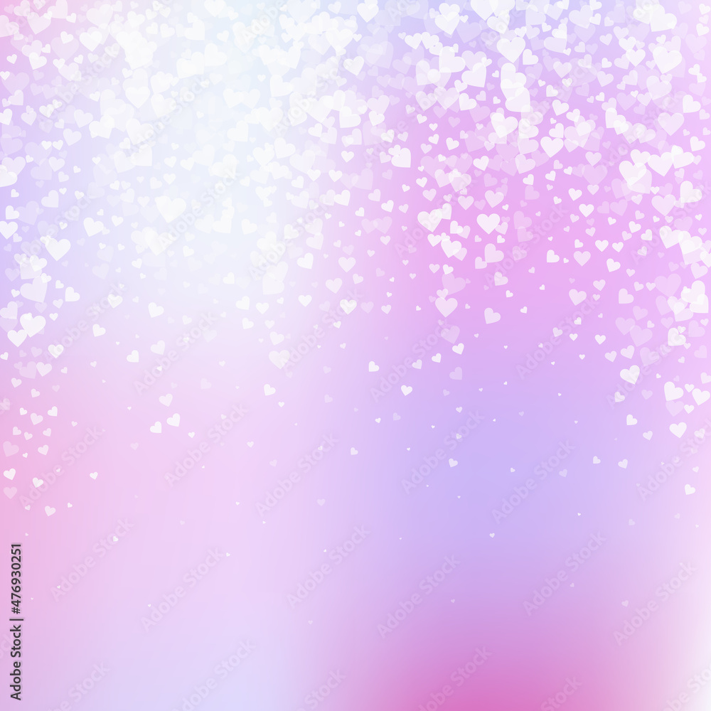 White heart love confettis. Valentine's day fallin White heart love confettis. Valentine's day fallin