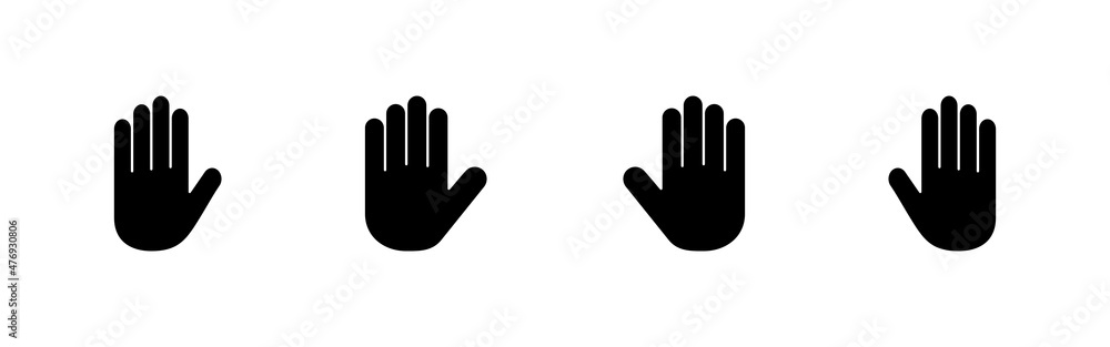 Hand icons set. hand sign and symbol. palm Hand icons set. hand sign and symbol. palm