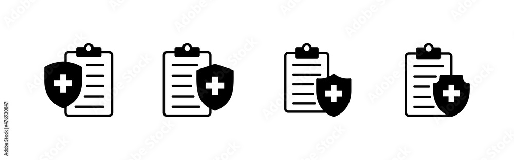 Medical insurance icons set. health insurance sign and symbol Medical insurance icons set. health insurance sign and symbol