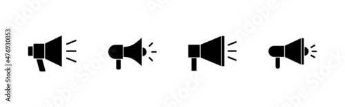 Megaphone icons set. Loudspeaker sign and symbol