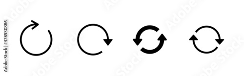 Refresh icons set. Reload sign and symbol. Update icon.