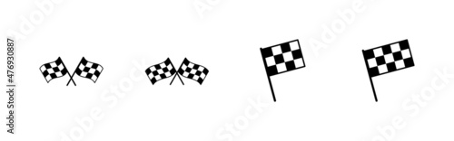 Racing flag icons set. race flag sign and symbol.Checkered racing flag icon