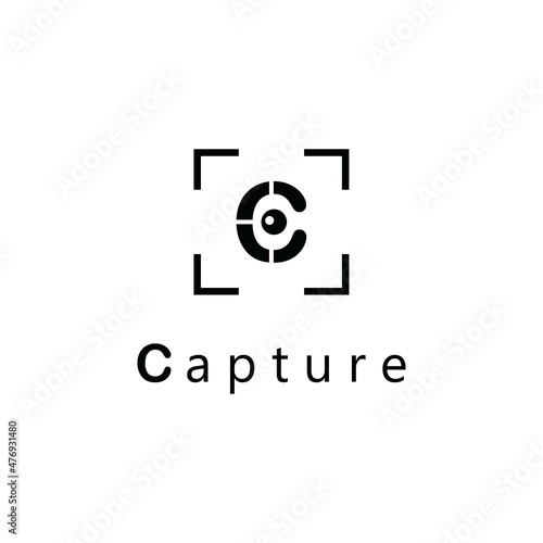 Initial C capture Logo, camera logo simple design inspiration