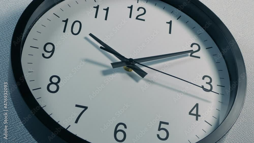 Office Clock In The Morning Closeup Angled Office Clock In The Morning Closeup Angled