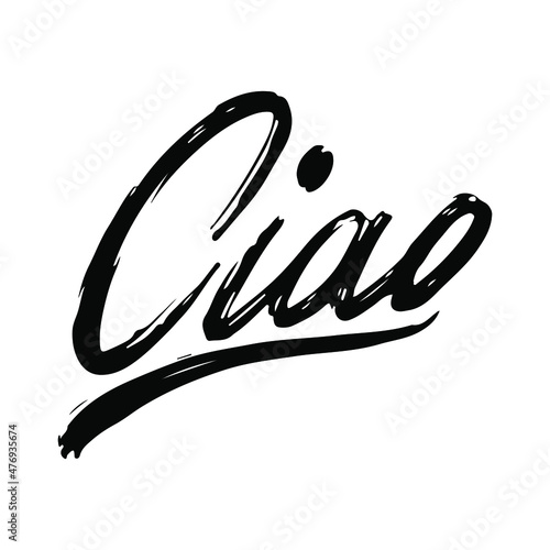 Ciao hand drawn word with texture