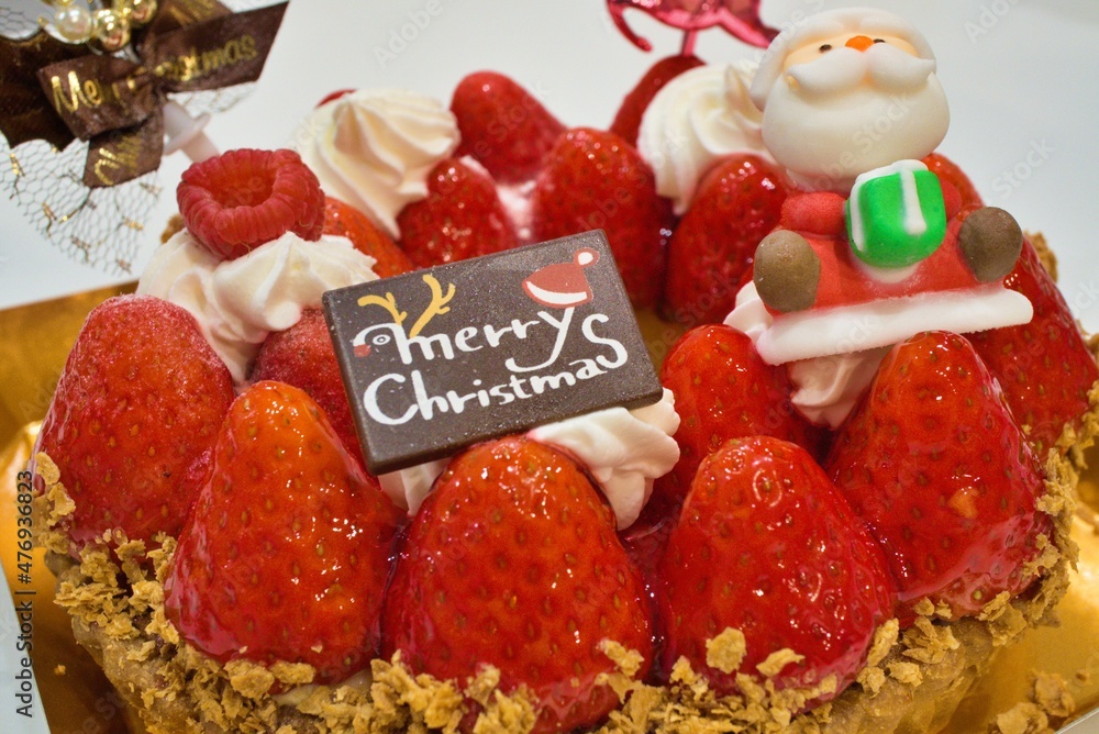 Obraz premium クリスマスケーキとデコレーション