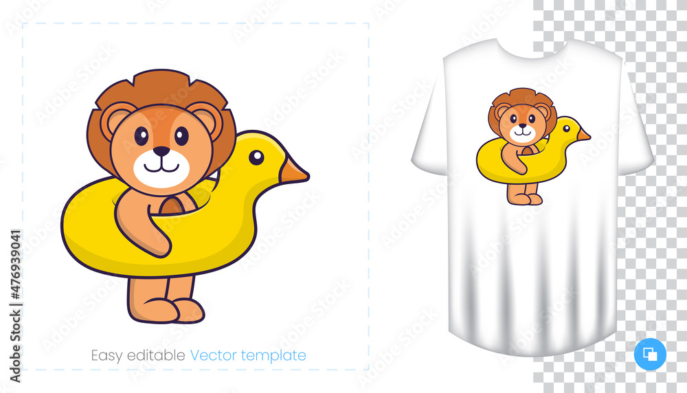 Cute lion character. Prints on T-shirts, sweatshirts, cases for mobile phones, souvenirs. Isolated vector illustration on white background. Cute lion character. Prints on T-shirts, sweatshirts, cases for mobile phones, souvenirs. Isolated vector illustration on white background.