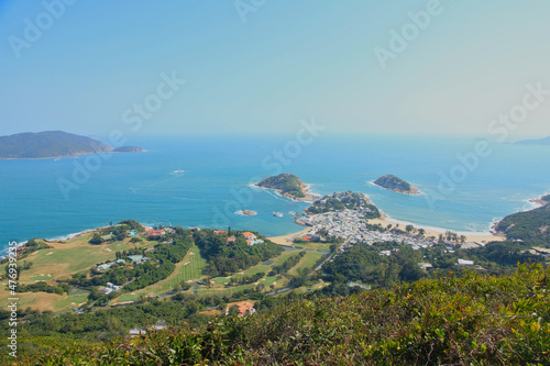 Beautiful Scenery of Shek O as Seen from Dragon Back Hiking Trail, Hong Kong photo