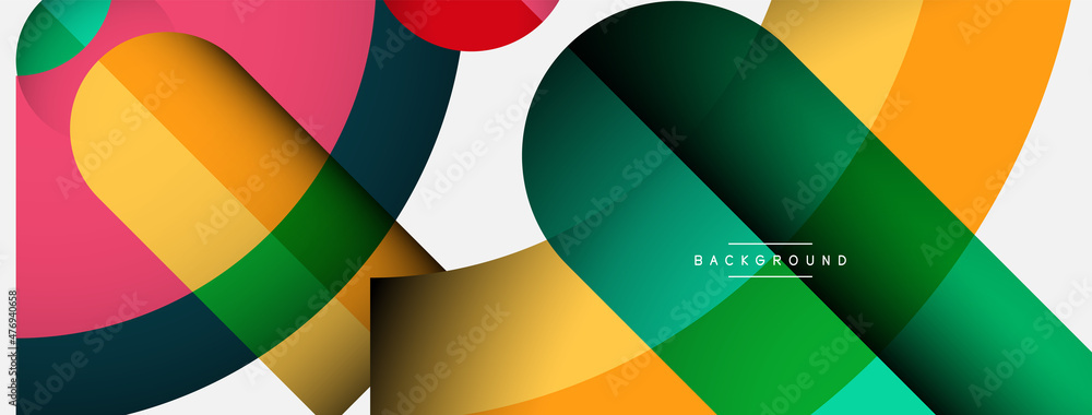 Geometric abstract background. Round shapes, circles, lines composition for wallpaper banner background or landing page Geometric abstract background. Round shapes, circles, lines composition for wallpaper banner background or landing page