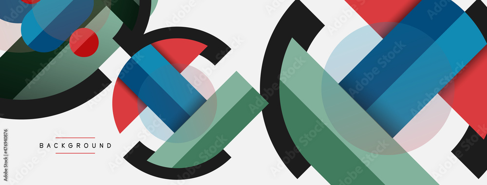 Round geometric shapes lines and circles. Vector template for wallpaper banner background or landing page Round geometric shapes lines and circles. Vector template for wallpaper banner background or landing page