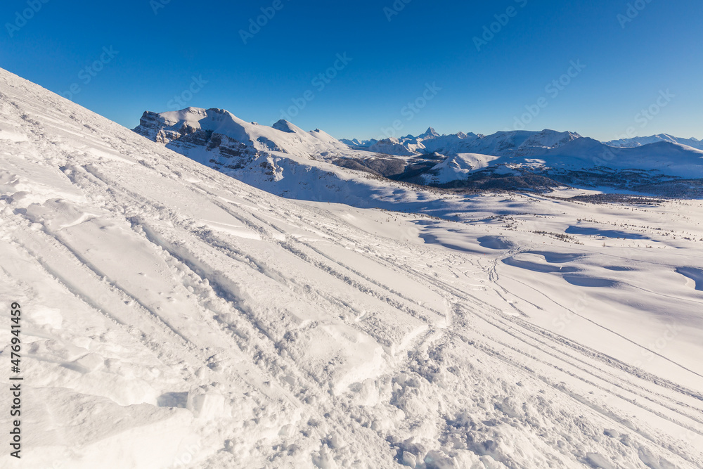 Assiniboine Mountain Ski Resort Sunshine Banff, Alberta Canada on a sunny winter day