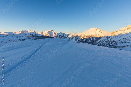 Ski resort and mountains Sunshine Village sunset, Canada © Pavel
