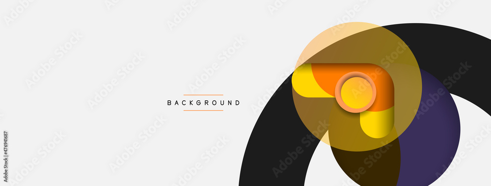 Naklejka premium Circle and round shapes abstract background. Vector illustration for wallpaper banner background or landing page