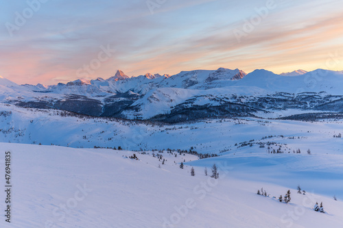 Assiniboine Mountain Ski Resort Sunshine Banff, Alberta Canada winter sunset