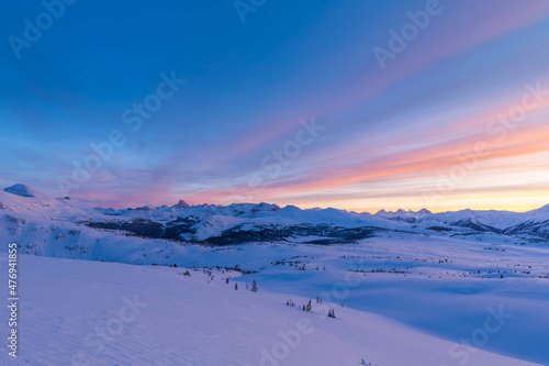 Assiniboine Mountain Ski Resort Sunshine Banff  Alberta Canada winter sunset