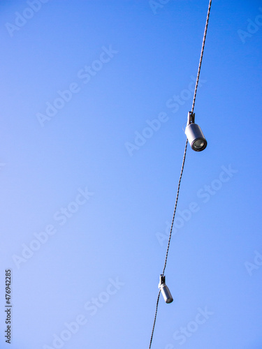 crane hook on blue sky