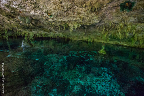 Fototapeta Naklejka Na Ścianę i Meble -  Dos Ojos Cenote Near Tulum And Playa Del Carmen in Mexico