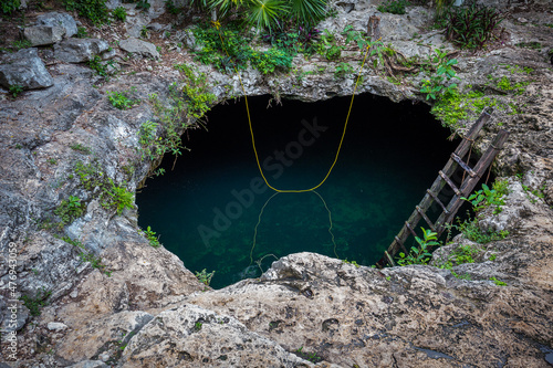 Slika na platnu Cenote Cavalera also called temple of Doom, Tulum, Mexico