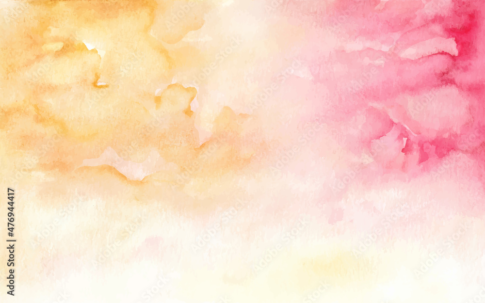 Watercolor warm color painting abstract background on paper