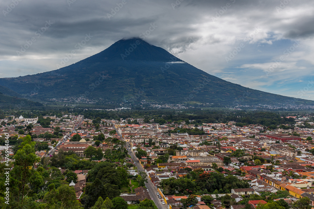 View from Cerro de la Cruz in Antigua, Guatemala