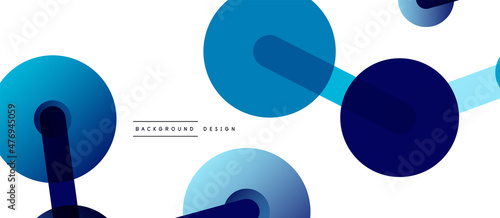 Abstract background. Round dots connected by lines. Trendy techno business template for wallpaper, banner, background or landing