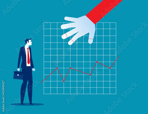 Manipulating market and control stocks with master power. Fake data for business valuation