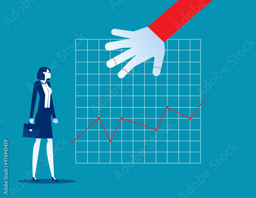 Manipulating market and control stocks with master power. Fake data for business valuation