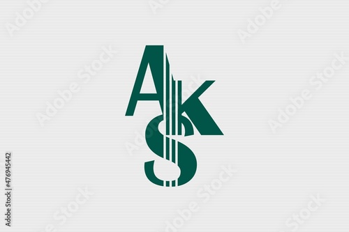 AKS lettering iconic logo vector illustration.  AKS letter mark logo design.   photo