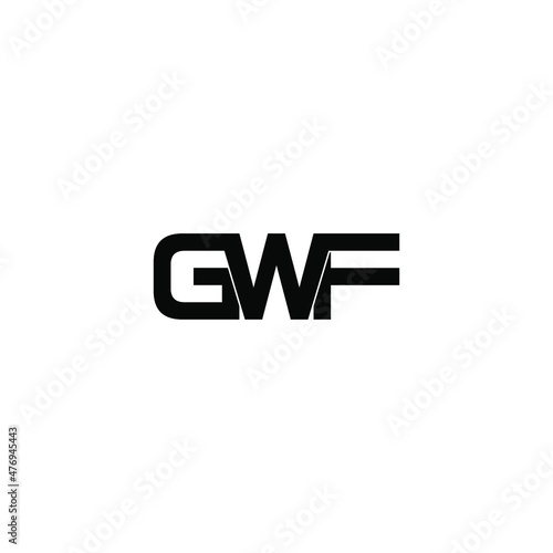 gwf letter initial monogram logo design