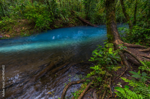 Two clear rivers with different acidity mix and create the river with turquoise water. Rio Celeste, Costa Rica © Pavel