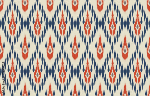 Beautiful Ethnic abstract ikat art. Seamless pattern in tribal,folk embroidery,and Mexican style.Aztec geometric art ornament print. Design for carpet,wallpaper, clothing,wrapping,fabric,cover