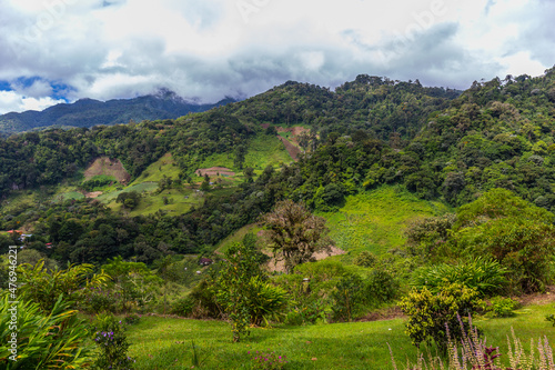 View of valley and town of Boquete, Panama, Central America photo