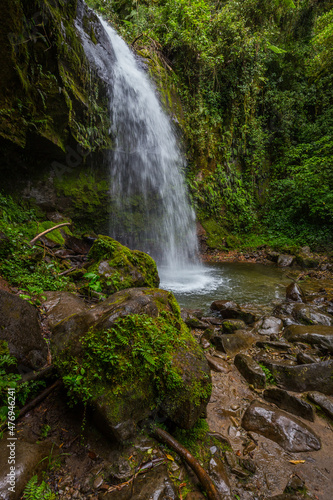 Waterfall in a cloud forest near Boquete, Panama photo