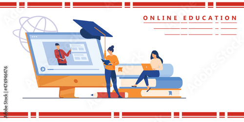 2d illustration Online Education concept
    