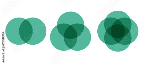 Venn diagram circles chart infographic. Vector design elements for business strategy presentation.