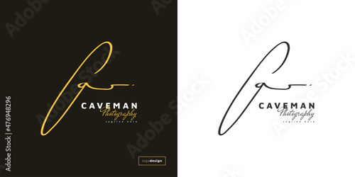 Elegant and Minimalist Initial Letter C and A Logo Design with Handwriting Style. CA Signature Logo or Symbol for Business Identity