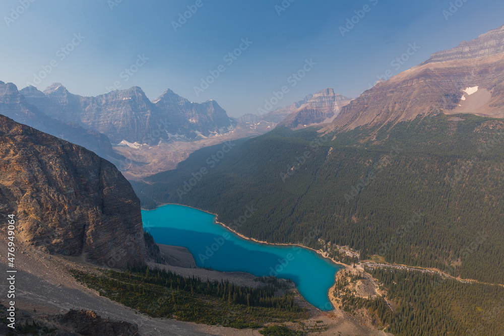 On the top of Tower of Babel above Moraine Lake, Canada