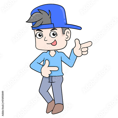 cool boy handsome seductive, doodle icon image kawaii