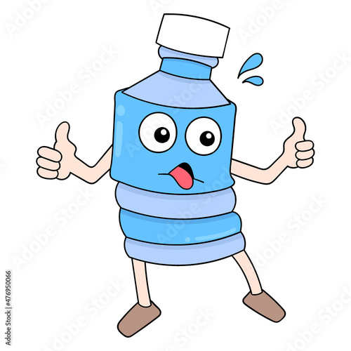 fresh and delicious bottle of mineral water, doodle icon image kawaii