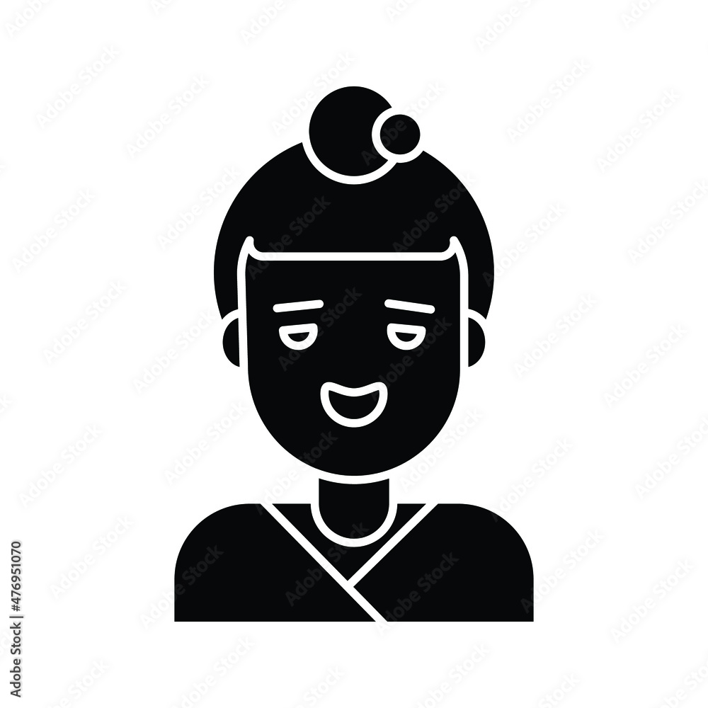 Asian girl Vector icon which is suitable for commercial work and easily modify or edit it