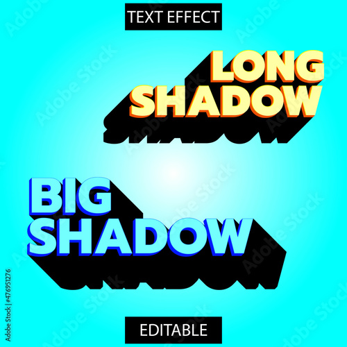 Premium 3d text effects long shadow with cool and shaded styles. suitable for advertisement, title, product business, banner, promotion and office, etc.