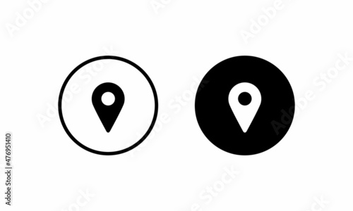 Map Pin, Location Button Icon Vector Isolated on White Background