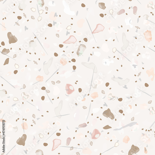 Terrazzo Texture Vector. Flooring Seamless Pattern