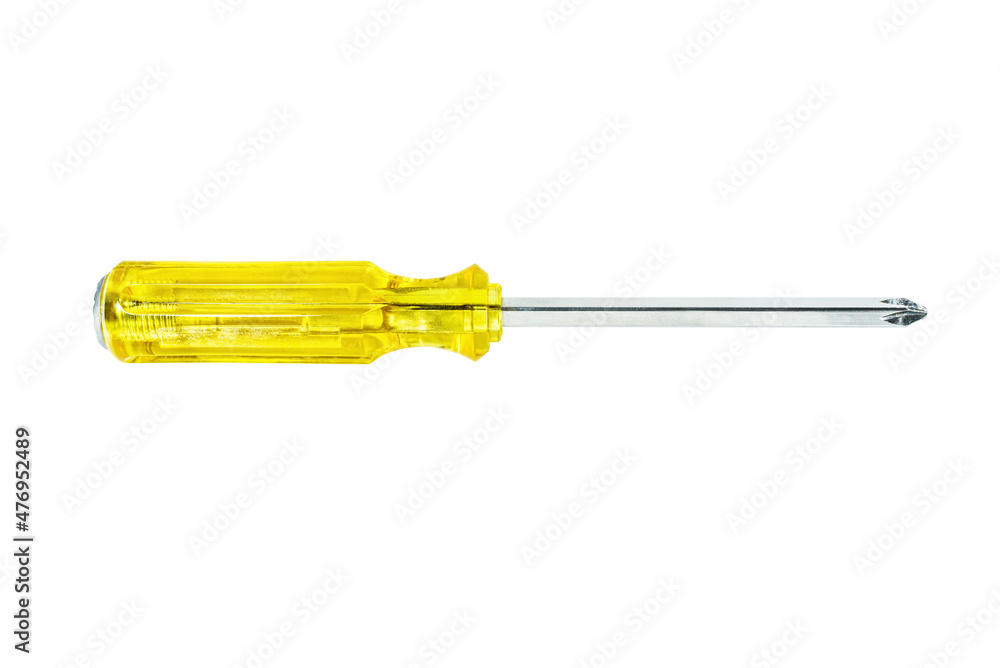 screwdriver with yellow handle isolated on white screwdriver with yellow handle isolated on white